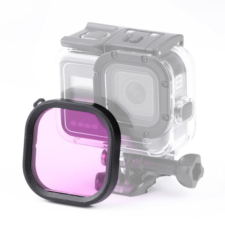 Lens Filter Square Housing Diving Color Lens Filter for GoPro HER Square Housing Diving Color Lens Filter for GoPro HERO8 Black Original  Waterproof Housing (Red)