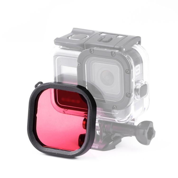 Lens Filter Square Housing Diving Color Lens Filter for GoPro HER Square Housing Diving Color Lens Filter for GoPro HERO8 Black Original  Waterproof Housing (Red)