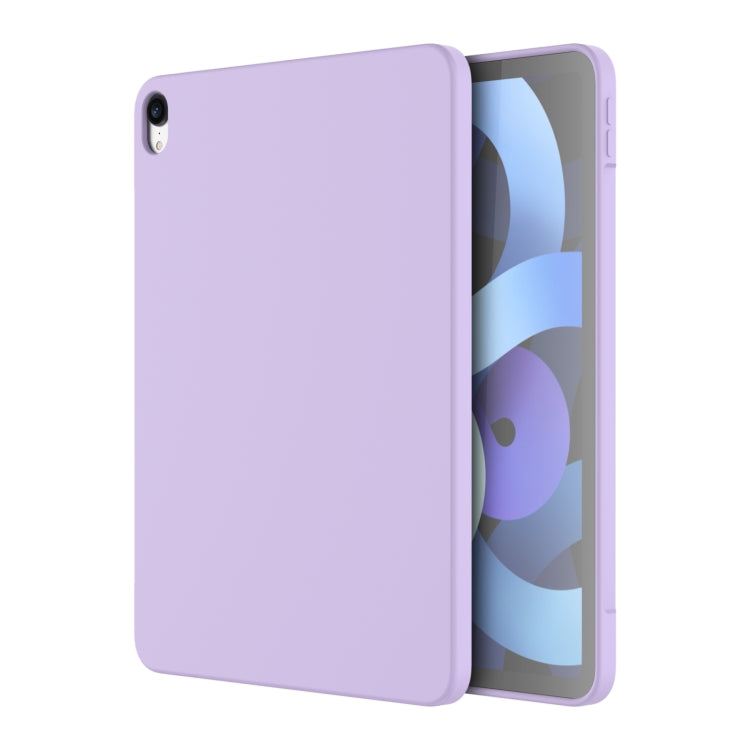 For iPad Air 11 2024 Air 2022 Air 2020 Mutural Silicone Microfiber Tablet Case(Lavender)