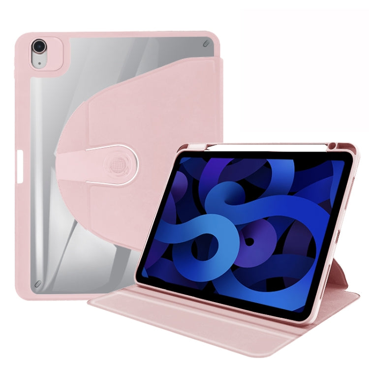 For iPad Air 2019 iPad Pro Acrylic 360 Degree Rotation Holder Tablet  Leather Case(Baby Pink) - Main Image