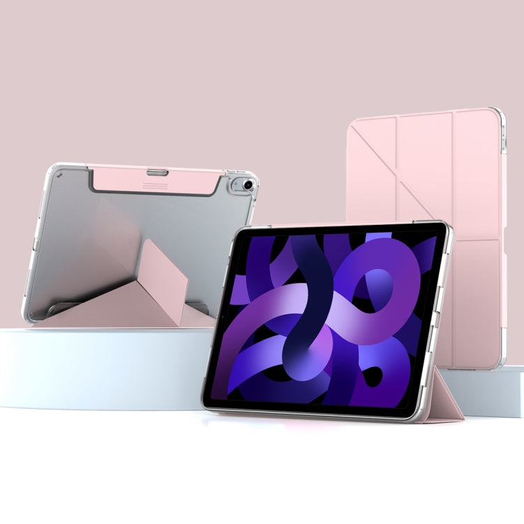 For iPad Air 2022 2020 Mutural Deformation Stand Smart Leather  Tablet Case(Pink)