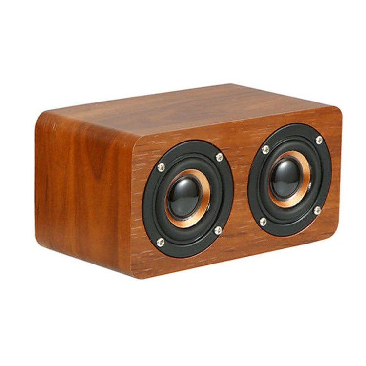 Wooden Retro 3D Stereo Audio Bluetooth Speaker Subwoofer Desktop  Audio(Brown Wood Pattern)