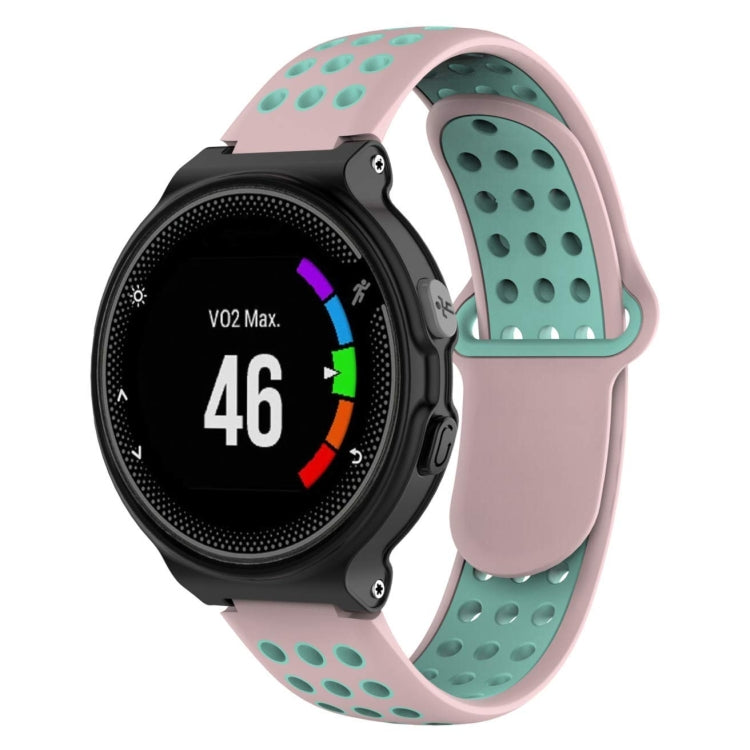 Double Colour Silicone Sport Watch Band for Garmin Forerunner 220  Approach S5 S20(Mint Green Light Pink)