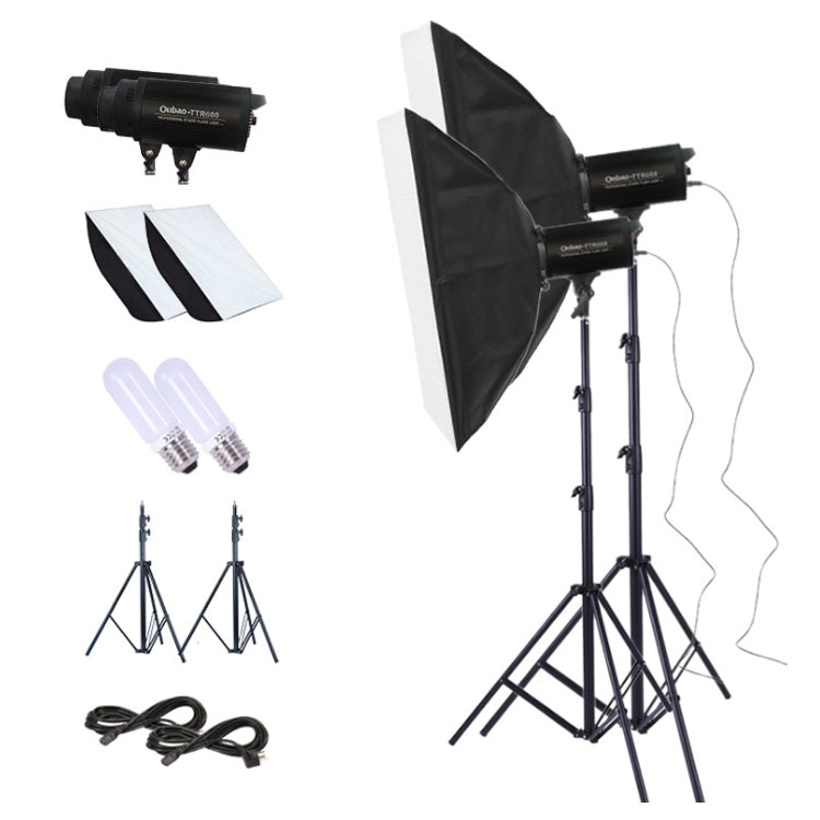 TRIOPO Oubao TTR600W 70x100cm Studio Softbox Tripod Mount 2x E27