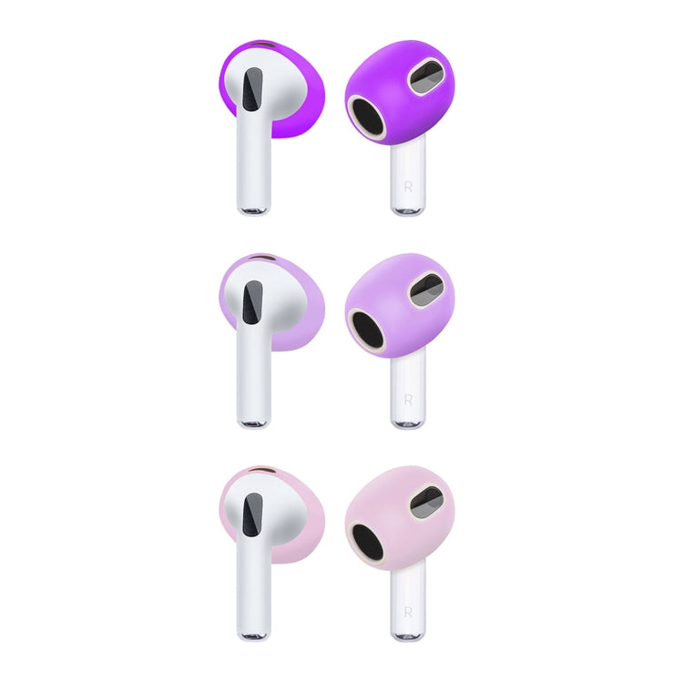 Pairs Earphone Silicone Earmuffs For AirPods 3(Dark Purple+Light Purple+Pink)