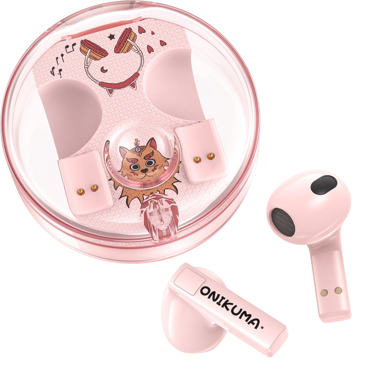 ONIKUMA T301 Transparent Cartoon Wireless Bluetooth Earphone(Pink)