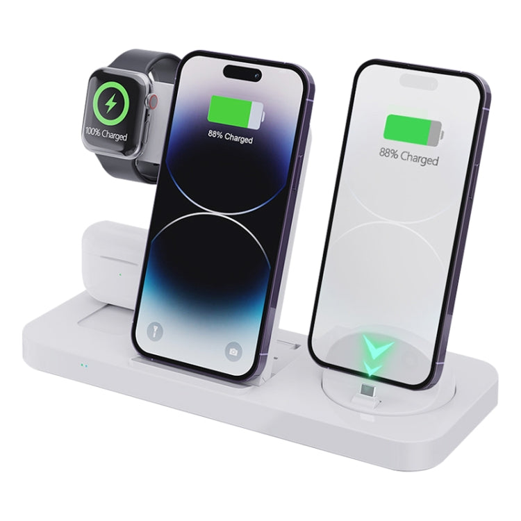 B21A in Multifunctional Foldable Vertical Wireless Charger (White) - Technical View