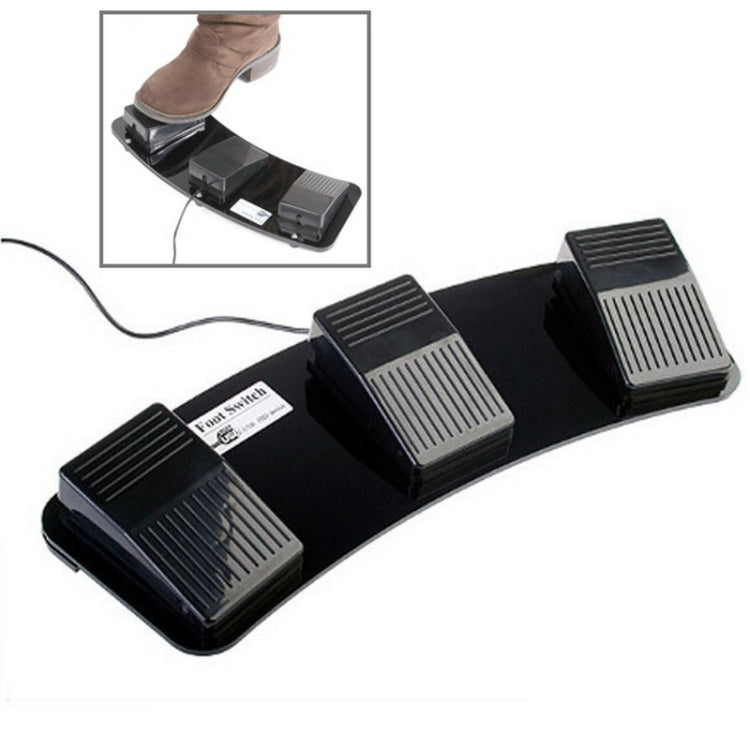 usb pedal switch PC USB Triple Action Foot Switch(Black)