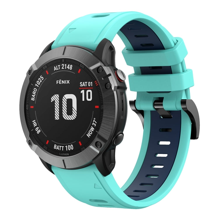 For Garmin Fenix Pro GPS 22mm Two-Color Sports Silicone Watch Band(M
