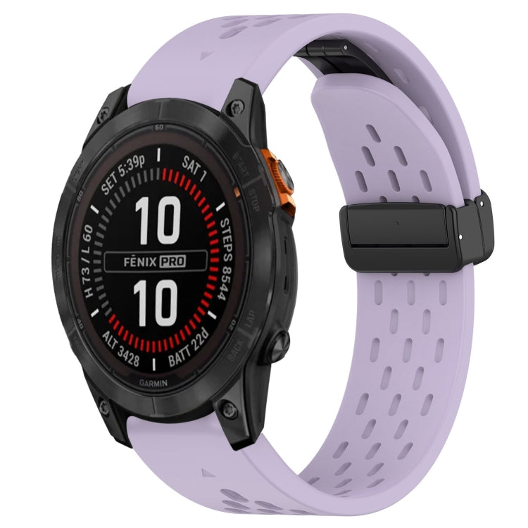 For Garmin Fenix Pro 47mm Hole Folding Buckle 22mm Silicone Watch Ba