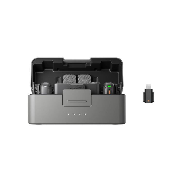 Original 2 TX + 1 RX + Charging Case + 8 Pin Phone Adapter For DJI Mic