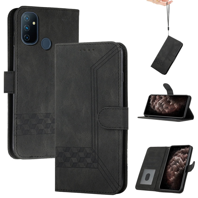 Phone Case Oneplus Nord N10 Flip Case Cubic Skin Feel Flip Leather
