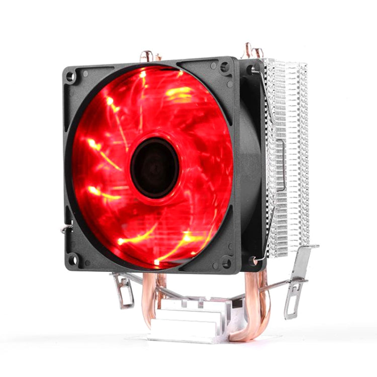 Desktop Computer Double Copper Tube CPU Radiator Super Quiet Red Light
